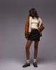 & Other Stories & Other Stories wool blend low rise mini skirt in brown check - part of a set - 1