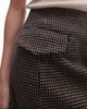 & Other Stories & Other Stories wool blend mini skirt with flap front pockets in black and brown check pattern - 3