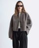 & Other Stories & Other Stories wool blend short jacket with stand collar in mole brown - 1