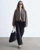 & Other Stories & Other Stories wool blend short jacket with stand collar in mole brown - 2