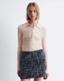 & Other Stories & Other Stories wool blend tweed mini skirt in blue black tone