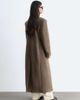 & Other Stories & Other Stories wool double breasted maxi coat with bold shoulder details in beige houndstooth-NEUTRAL - 2