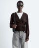 & Other Stories & Other Stories wool look wrap cardigan in dark brown - 1