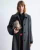 & Other Stories & Other Stories wool mix maxi coat with button detail in gray-Navy - 2