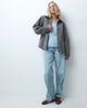 & Other Stories & Other Stories wool rich funnel neck jacket with volume sleeve in gray-Brown - 2