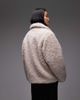 & Other Stories & Other Stories wool rich midi length faux fur jacket in beige-Neutral - 4