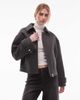 & Other Stories & Other Stories wool rich short twill jacket in dark gray - 1