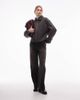 & Other Stories & Other Stories wool rich short twill jacket in dark gray - 3