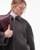 & Other Stories & Other Stories wool rich short twill jacket in dark gray - 4