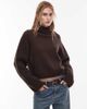 & Other Stories & Other Stories wool turtleneck ribbed sweater in dark brown - 1