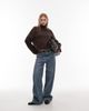 & Other Stories & Other Stories wool turtleneck ribbed sweater in dark brown - 2