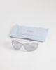 & Other Stories & Other Stories wrap around visor style sunglasses in silver with linen pouch case - 3