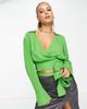 & Other Stories & Other Stories wrap blouse in green - 1