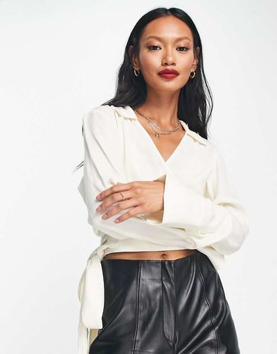 & Other Stories & Other Stories wrap blouse in white