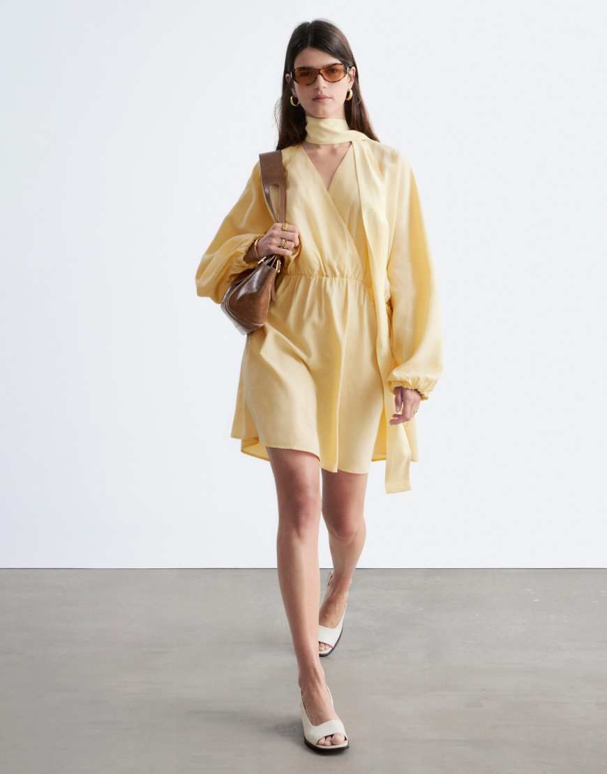 & other stories gold dress active