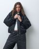 & Other Stories & Other Stories zip through funnel neck bomber jacket in black-Brown - 1