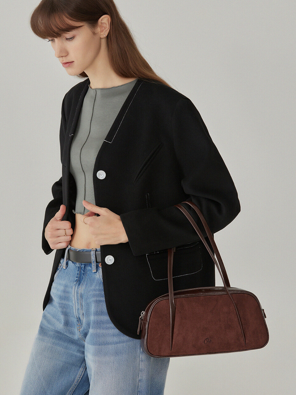 OTHER TEMPO Staccato Shoulder Bag _ Suede Brown