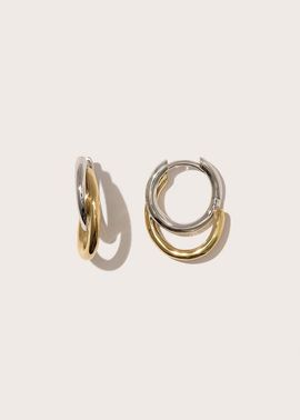 Otiumberg Otiumberg Small Mixed Metal Spiralis Hoop Earrings 