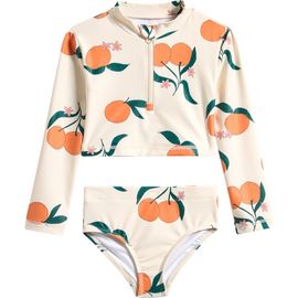 OTTER AVENUE OTTER AVENUE Kids' Long Sleeve Crop Two-Piece Rashguard Swimsuit