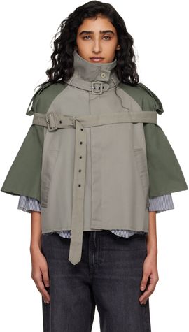 Ottolinger Ottolinger Beige & Khaki Chopped Trench Jacket