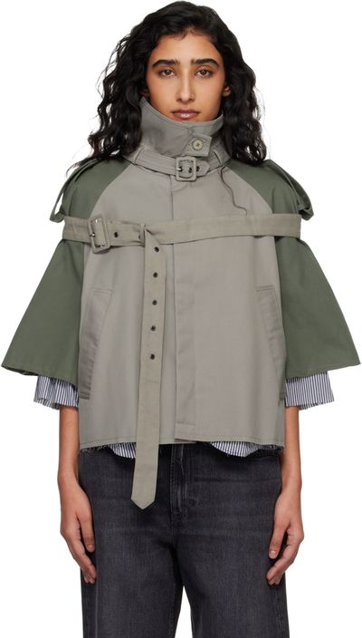 Ottolinger Ottolinger Beige & Khaki Chopped Trench Jacket