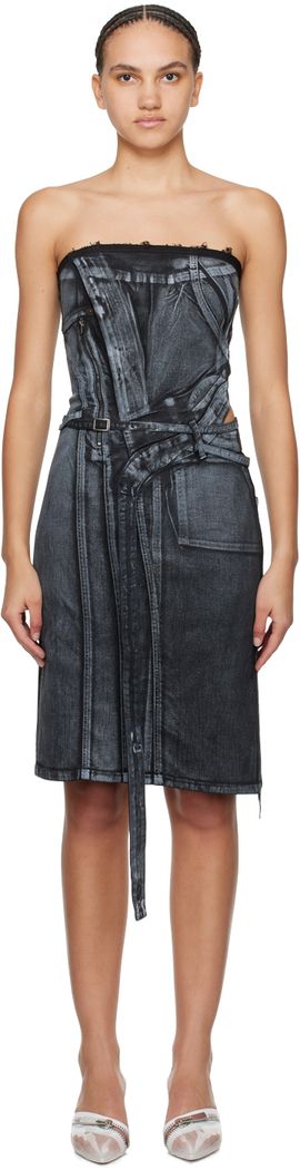 Ottolinger Ottolinger Black Belted Denim Minidress