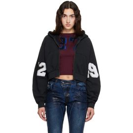Ottolinger Ottolinger Black Cropped Zip Hoodie