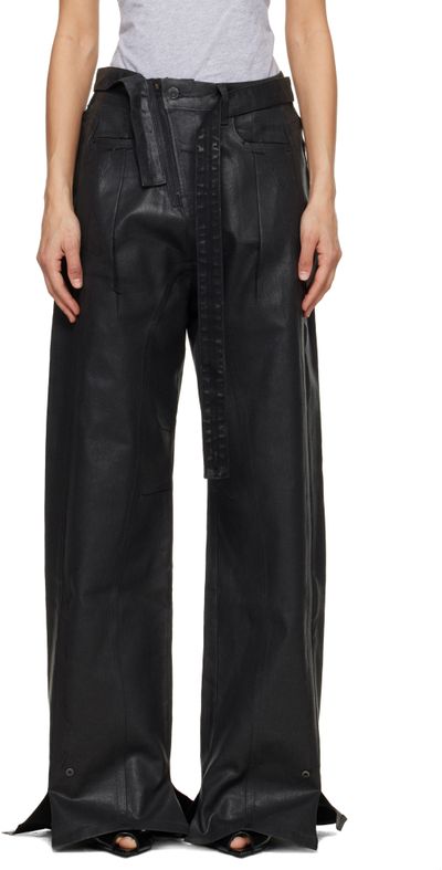 Ottolinger Ottolinger Black Glazed Baggy Jeans