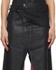 Ottolinger Ottolinger Black Glazed Denim Belted Midi Dress - 1