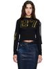 Ottolinger Ottolinger Black Knit Strappy Longsleeve T-shirt - 1