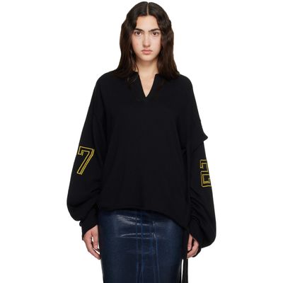 Ottolinger Ottolinger Black Oversized Jacquard Longsleeve Sweater