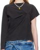 Ottolinger Ottolinger Black Shifted Sleeve Top - 1