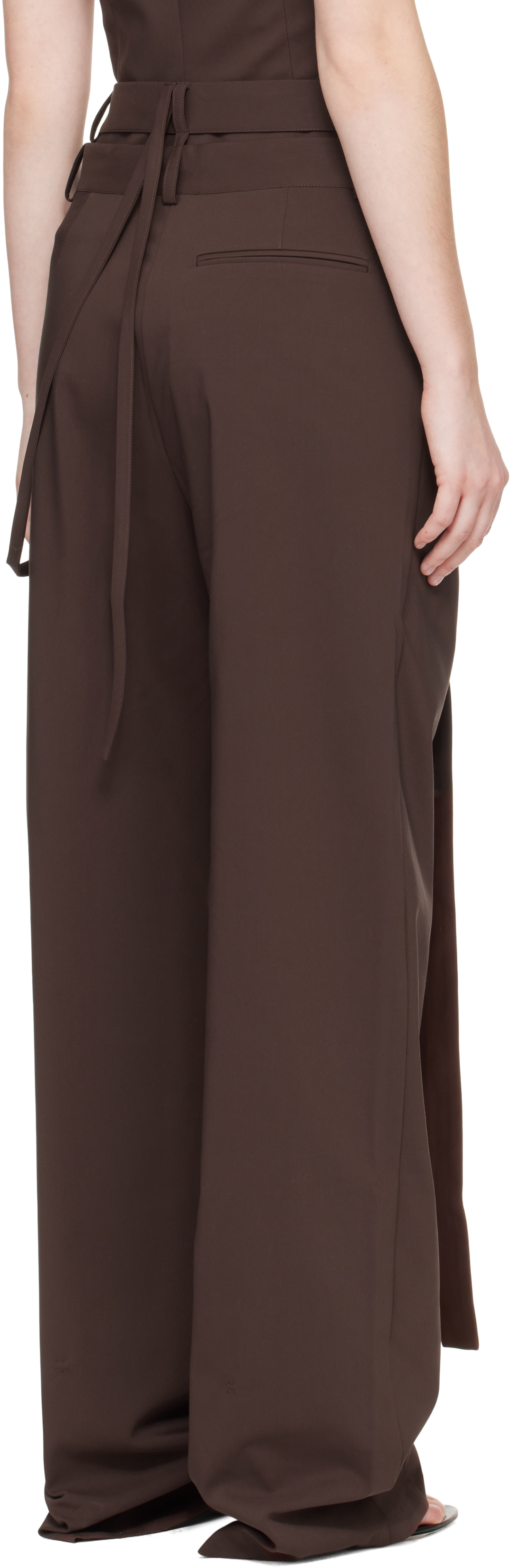 Ottolinger - Brown Signature Wrap Suit Pants