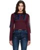 Ottolinger Ottolinger Burgundy Knit Strappy Longsleeve T-shirt - 1