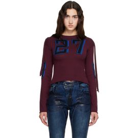 Ottolinger Ottolinger Burgundy Knit Strappy Longsleeve T-shirt