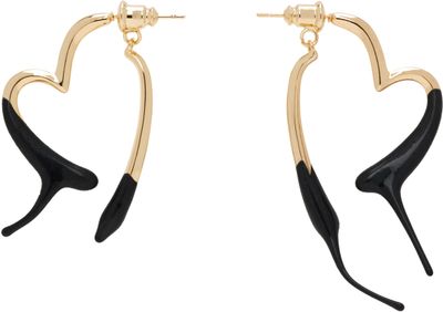 Ottolinger Ottolinger Gold & Black Heart Earrings