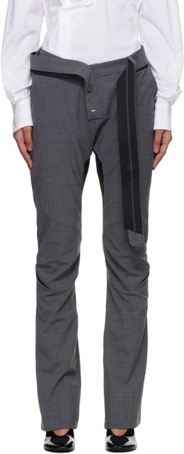 Ottolinger Ottolinger Gray Slim Multiline Suit Trousers