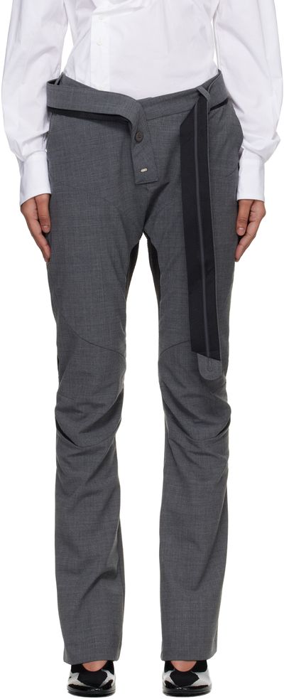 Ottolinger Ottolinger Gray Slim Multiline Suit Trousers