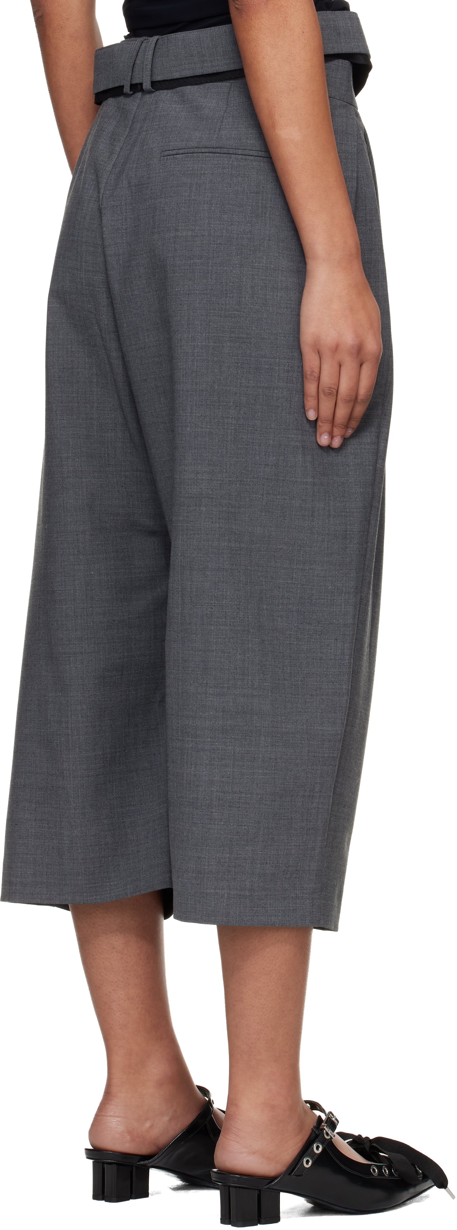 Ottolinger - Gray Strapped Baggy Suit Shorts