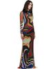Ottolinger Ottolinger Multicolor Mesh Longsleeve Maxi Dress - 2