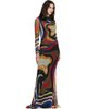 Ottolinger Ottolinger Multicolor Mesh Longsleeve Maxi Dress - 4