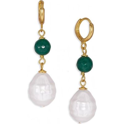 Ottoman Hands Ottoman Hands Dawn Pearl Huggie Earrings