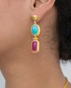 Ottoman Hands Ottoman Hands Duel Stone Drop Earrings - 2