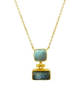 Ottoman Hands Ottoman Hands Nerissa Labradorite and Aqua Chalcedony Pendant Necklace