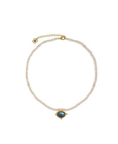 Ottoman Hands Ottoman Hands Women's Sorel Pearl and Labradorite Beaded Necklace