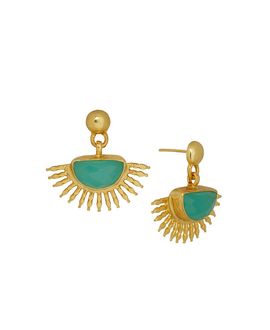 Ottoman Hands Ottoman Hands Women's Sunrise Aqua Chalcedony Drop Stud Earrings