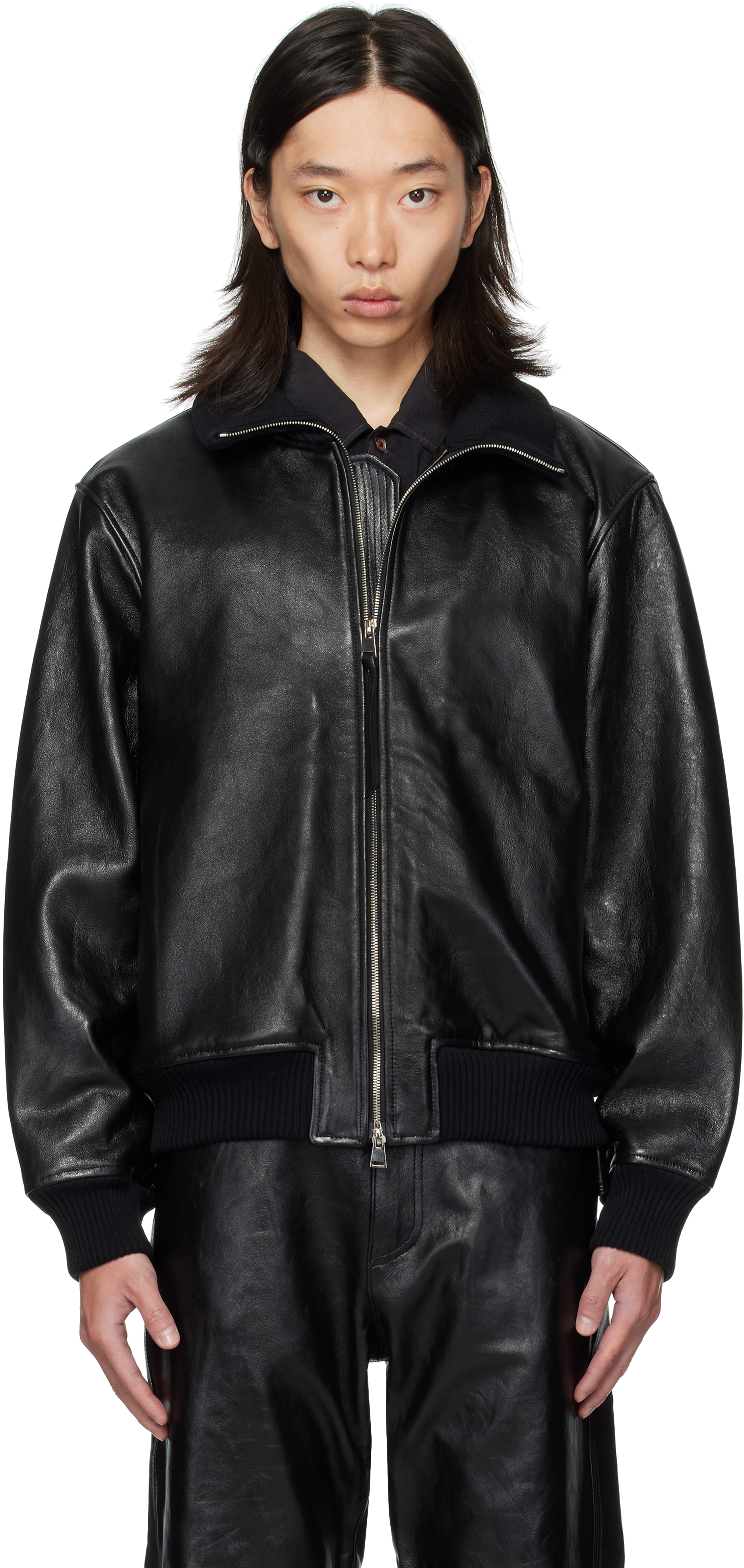 OUAT - Black Astro Leather Bomber Jacket