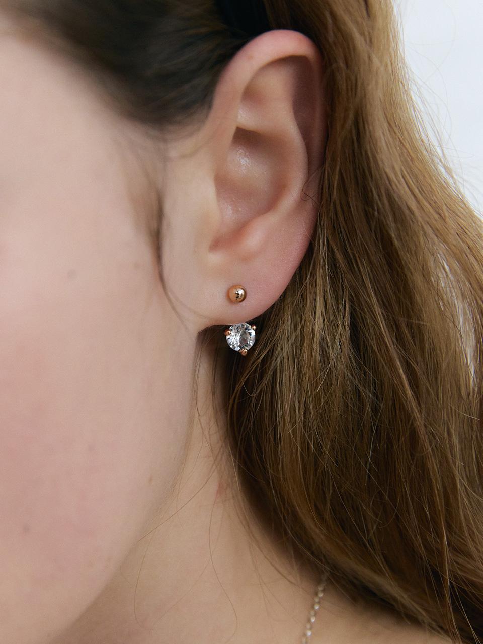 OudStudio Crystal Two-way Austrian Gold Earring