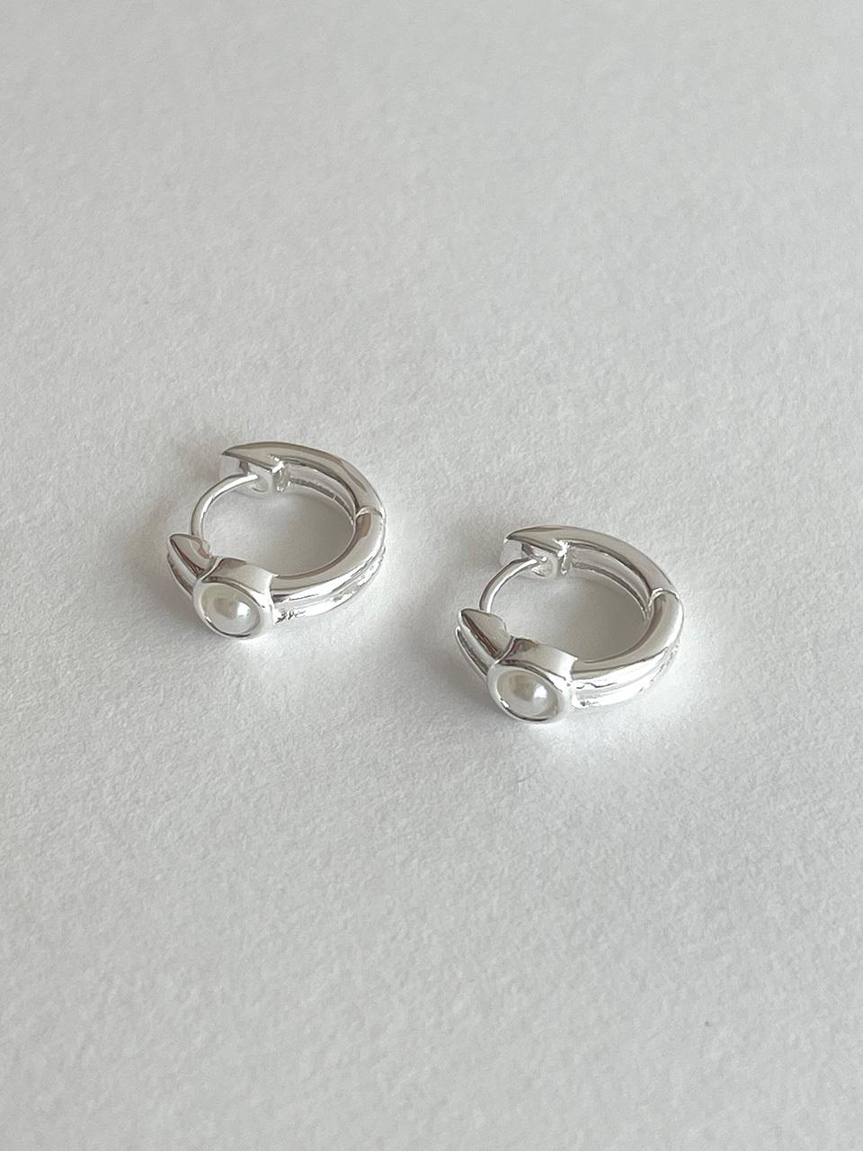 OudStudio Mini Classy One-touch Sterling Silver Earring [Silver]