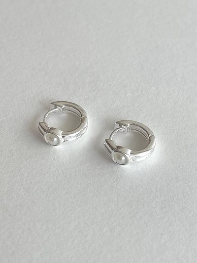 OudStudio Mini Classy One-touch Sterling Silver Earring [Silver]